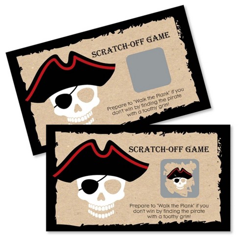 Big Dot Of Happiness Beware Of Pirates - Pirate Birthday Party Game Scratch  Off Cards - 22 Count : Target