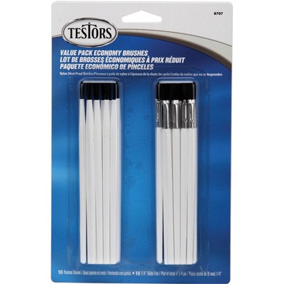 Testors Economy Craft & Hobby Paint Brush Kit, Blue, 3-Pk