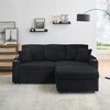 80'' L-Shaped Sectional Sofas with Foldable Hidden Chaise, Armrest Cup Holder, Footrest, and Storage Function - 3 of 4