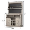 75" Tall Coffee Hutch Cabinet Large Kitchens Storage Cabinets White Coffee Bar Cabinet Cupboard with Sliding Barn Door - 4 of 4