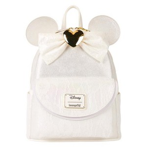 Loungefly Disney Minnie Mouse - Iridescent Lace Wedding Mini Backpack - 1 of 4