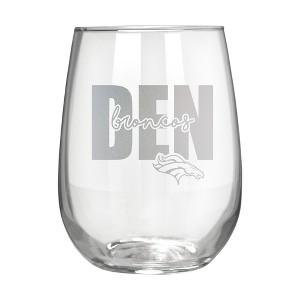 NFL Denver Broncos The Vino Stemless 17oz Wine Glass - Clear - 1 of 1