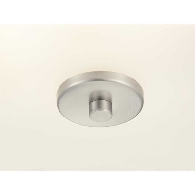 Brushed Nickel LED Semi-Flush Ceiling Light with Glass Shade