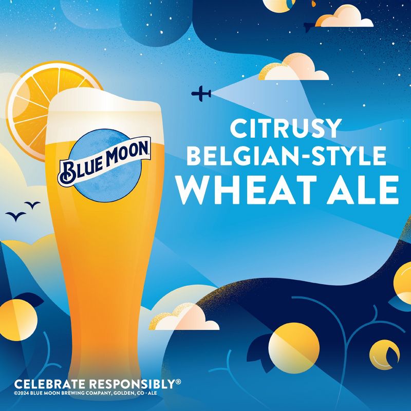 Blue Moon Belgian White Wheat Ale Beer - 6pk/12 fl oz Bottles, 4 of 11
