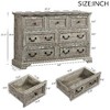 NicBex 7-Drawer Dresser with Roman Column Handles, Farmhouse Bedroom Storage Cabinet, Vintage Storage Dresser for Bedroom, Spacious Top for TV Stands - 4 of 4