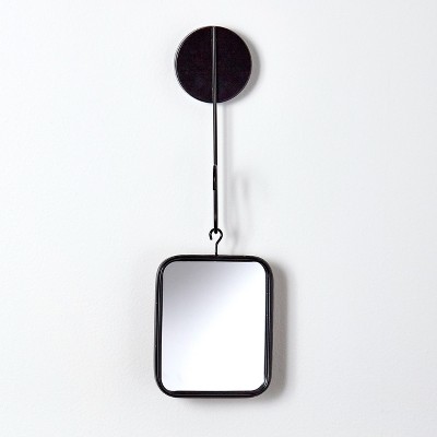 Black Metal Frame Hanging Wall Mirror