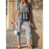 EXLURA Women's Summer Short Sleeve Peplum Babydoll Tops Cute V Neck T Shirts - 3 of 4