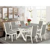 HomeStock 7-Piece Natural Oak Finish Solid Wood Top Dining Table with 6-Chairs - 2 of 4