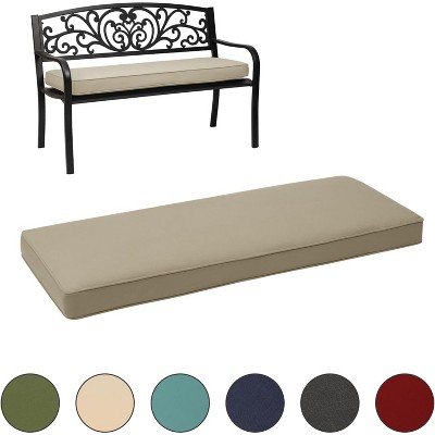Aoodor 46.5'' x 17.7'' x 3'' Patio Bench Cushion, Olefin Fabric Slipcover Sponge Foam, Outdoor Use