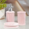 Home Mart Goods Pink Dolomite Bathroom Accessories Set - Soap Dispenser, Soap Dish & Tumbler - 2 of 4