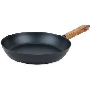 Alva Cookware Forest Nonstick Carbon Steel Frying Pan Skillet, Stay Cool Acacia Wood Handle, Pre-Seasoned, Non Toxic Cookware, Electric Skillet - 1 of 4