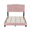 NicBex Full/Queen Size Upholstered Bed Frame with Velvet Tufted Headboard,Platform Bed Frame with Rivet Design,No Box Spring Needed,Easy Assembly - 3 of 4