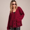 Coolmee Women's Fall Cardigan Sweaters Long Sleeve Open Front Button Up V Neck Knit Winter Fashion Clothes - 2 of 4