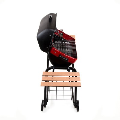 Americana Red Portable Electric Grill with Folding Side Tables