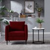 Velvet Upholstered Comfy Accent Chair for Living Room, Mid-Century Modern Single Sofa Armchair with 1 Pillow and Metal Legs for Bedroom - 3 of 4