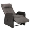 GDFStudio Odina Outdoor Wicker and Aluminum Recliner with Cushion, Multibrown/Brown - 4 of 4