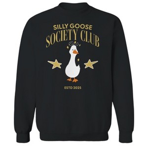 Rerun Island Men's Silly Goose Society Club Long Sleeve Graphic Cotton Pullover Sweatshirt - 1 of 4