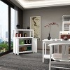 Large Capacity Bamboo Bathroom Storage Cabinet with One Open Shelf, White - 4 of 4