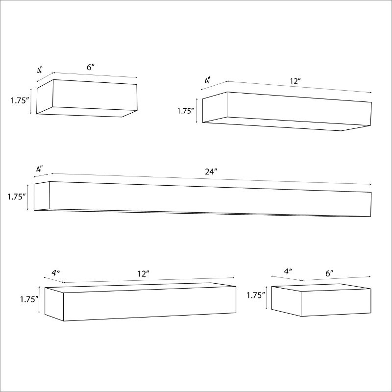 5pc Modern Wall Shelf Set - Threshold™, 5 of 6