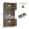 70" Fluted Pantry Cabinet with Countertop,Tall Storage Cupboard with Doors&Drawer, Freestanding Kitchen Organizer for Dining,Living Room - 2 of 4