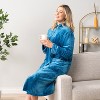 PAVILIA Womens Housecoat Zip Robe, Fleece Zipped Up Front Bathrobe, Plush Warm Long Zipper House Coat Lounger Pockets - 3 of 4