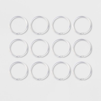 Plastic Shower Rings Clear - Room Essentials&trade;: Durable Curtain Liner Hooks, Glossy Finish, 12-Pack