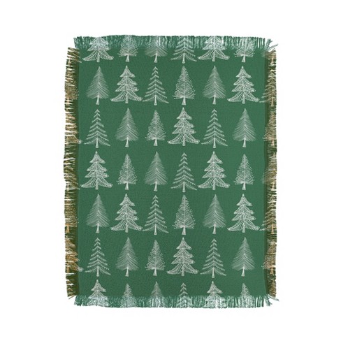 Green best sale woven throw