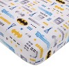 Warner Brothers Batman The Caped Crusader Blue, Gray, and Yellow 2 Piece Toddler Sheet Set - Fitted Bottom Sheet and Reversible Pillowcase - 2 of 4