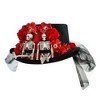 KBW Skeleton Couple Adult Costume Top Hat with Red Roses - 2 of 3