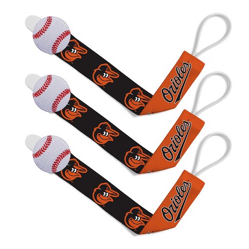 BabyFanatic Officially Licensed Unisex Baby Pacifier Clip 3-Pack MLB Baltimore Orioles. - image 1 of 3