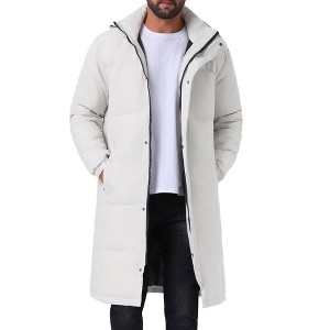 INSPIRE CHIC Men's Winter Full-Zip Winter Detachable Hooded Quilted Padded Puffer Jacket - 1 of 4
