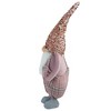 Northlight Plaid Christmas Gnome with Sequin Hat - 24" - Pink and Gray - 3 of 4