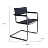 HomeRoots 23" Silver And Black Genuine Leather and Stainless Steel Arm Chair - 3 of 4