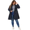 Agnes Orinda Women's Plus Size Double Breasted Notch Lapel Pocket Long Trench Pea Coats - 3 of 4