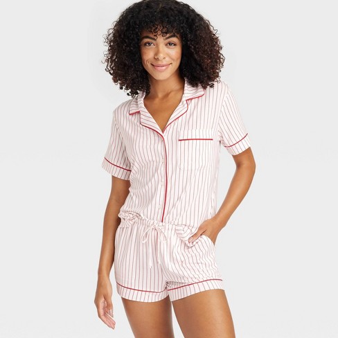 Women s Cloud Knit Short Sleeve Top And Shorts Pajama Set Auden Target