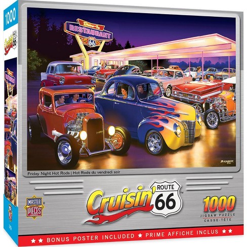 Masterpieces Inc Cruisin Route 66 Friday Night Hot Rods 1000 Piece