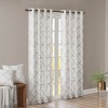 VYNXARIA 50x63" Fretwork Print Grommet Top Window Curtain Panel,Ivory+Grey(Single Panel) - 2 of 4