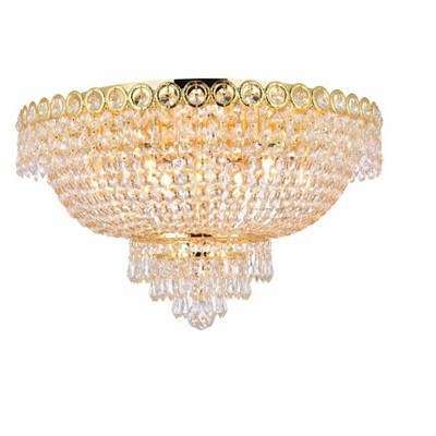 Elegant Lighting Century 9 light Gold Flush Mount Clear Royal Cut Crystal