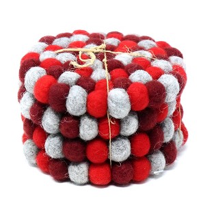 Slickblue Handmade Seasonal Felt Coasters – Set of 4, 4" Diameter, for Stylish Table Protection in 15 Colors Options - 1 of 2