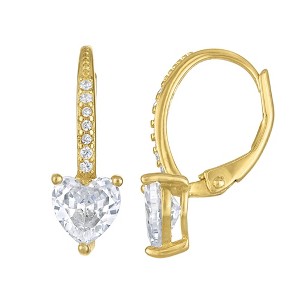 Junior Jewels 14K Gold Over Sterling Silver Created Opal, Cubic Zirconia Drop Earrings - 1 of 2