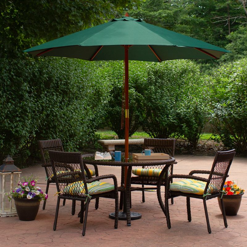 Northlight 8.5ft Outdoor Patio Market Umbrella with Wooden Pole, Green, 2 of 5