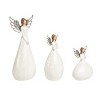 Transpac Terracotta 12.25 in. White Christmas Winged Angel Decor Set of 3 - 2 of 4