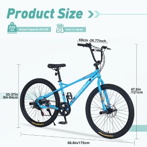 Freestyle Kids Bike Double Disc Brakes 26 Inch Children's Bicycle for Boys Girls Age 12+ Years - 1 of 4