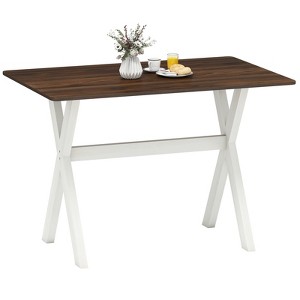 Tangkula Dining Table w/ X-shaped Frame Wood Grain Texture Tabletop Accent Side Table - 1 of 4