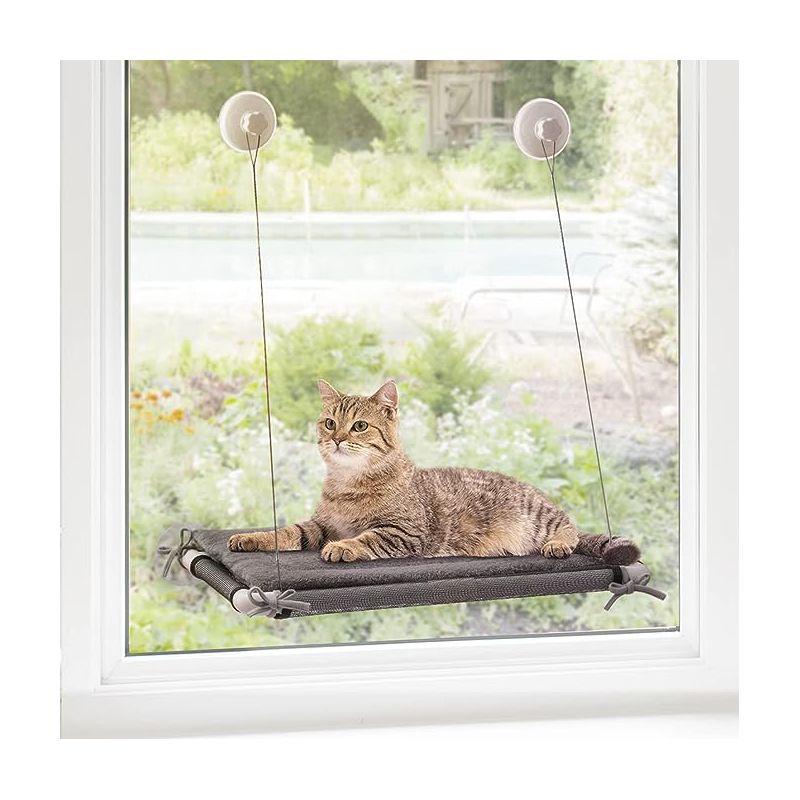PAWBEE Cat Window Perch - Cat Window Hammock - Strong Suction Cups Hanging Cat Bed - Cat Hammock For Window Indoor - Comfy Cat Shelf For Inside Ledge, 1 of 7
