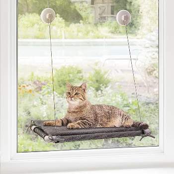 PAWBEE Cat Window Perch - Cat Window Hammock - Strong Suction Cups Hanging Cat Bed - Cat Hammock For Window Indoor - Comfy Cat Shelf For Inside Ledge