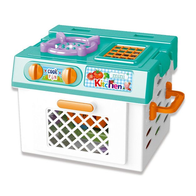 Insten Mini Play Kitchen Set for Kids Toddlers, Pretend Cooking Playset, 7 x 9 x 12.5 in, 1 of 6