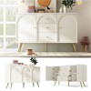 Modern metal foot storage cabinet, drawer dressing table, combining high-quality wood and metal, simple style, dining/living room/kitchen - 4 of 4