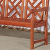 Solhome Lidwina Reddish Brown Tropical Wood Garden Bench for 3 Seaters - 3 of 4