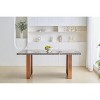 NicBex Dining Table 70.8" Marble MDF Rectangular Dining Table for 6 or 8 with Stainless Steel Legs for Dining room - 3 of 4
